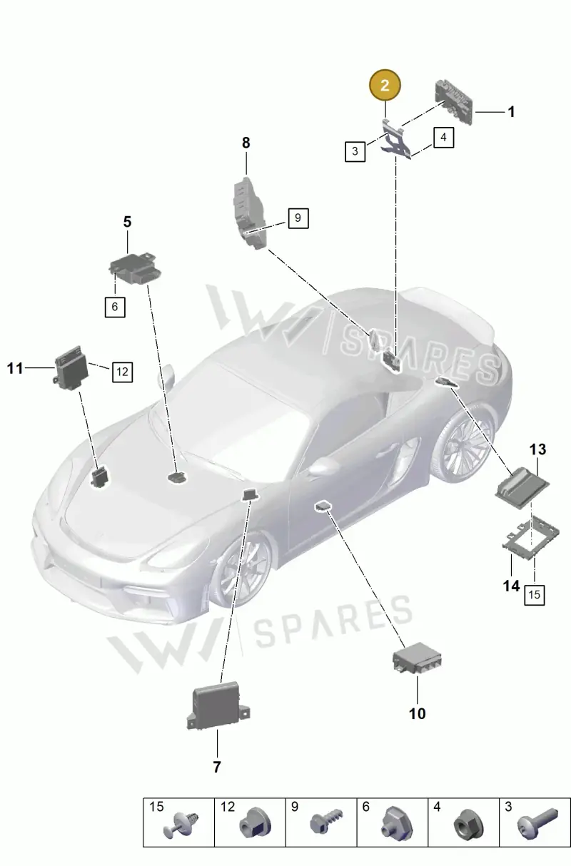 982907645A — Porsche Boxster Spyder (2019-2020) diagram p54901030, position 2
