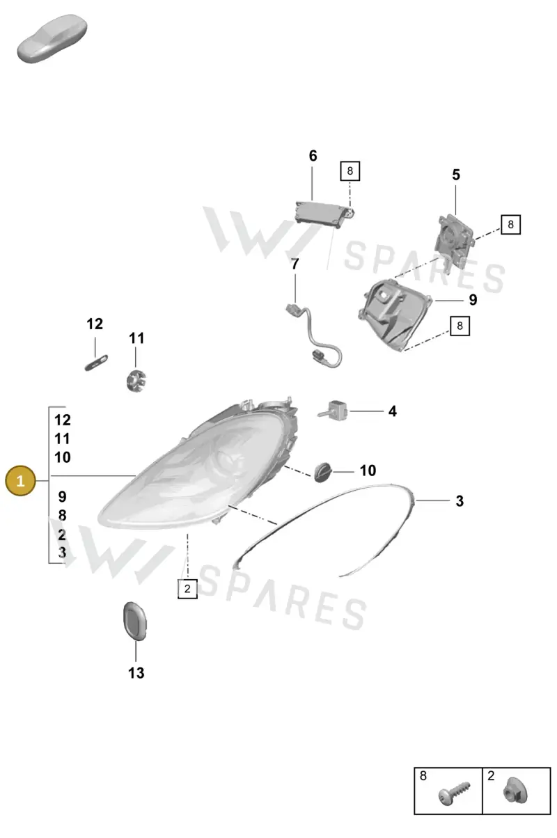 982941019 — Porsche Boxster Spyder (2019-2020) diagram p55905000, position 1