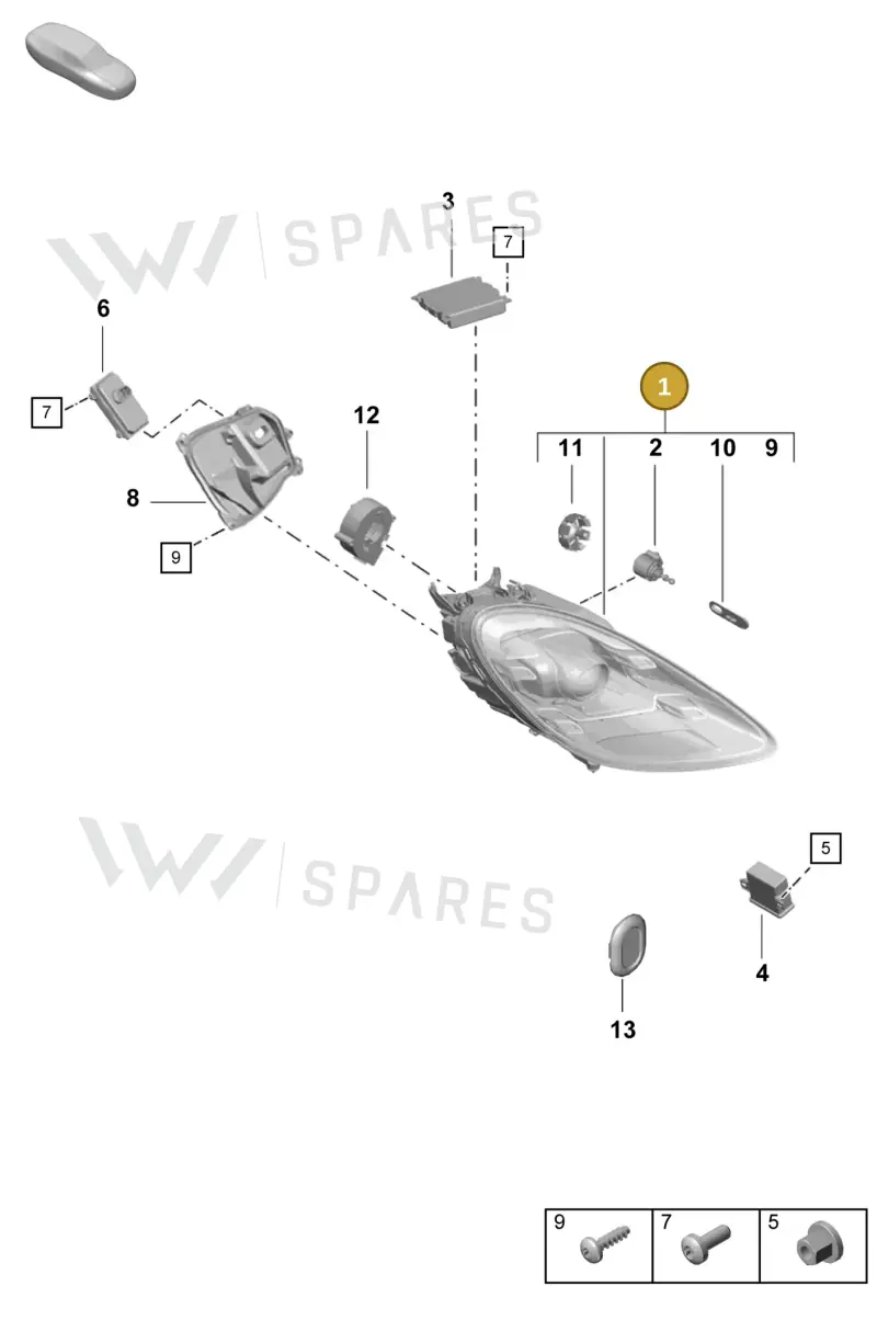 982941040AG — Porsche Boxster Spyder (2019-2020) diagram p55905030, position 1