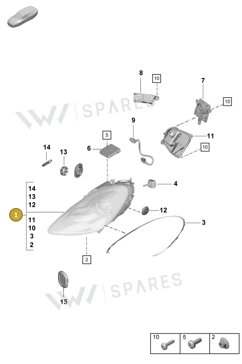 982941077F — Porsche Boxster Spyder (2019-2020) diagram p55905010, position 1