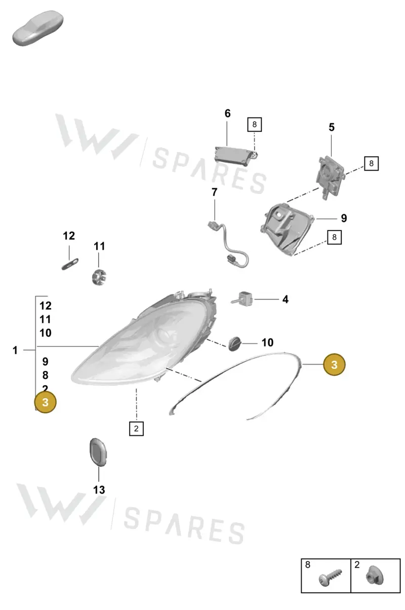 982941120 — Porsche Boxster Spyder (2019-) diagram p55905000, position 3