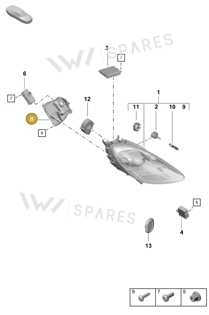 982941627 — Porsche Boxster Spyder (2019-2020) diagram p55905030, position 8