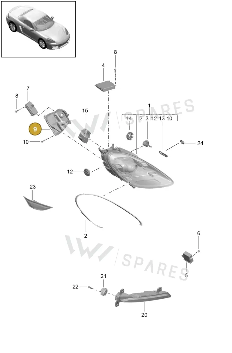 982941628 — Porsche Boxster (2016-) diagram p48905003, position 9