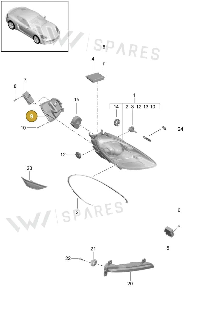 982941628 — Porsche Cayman (2016-) diagram p50905003, position 9