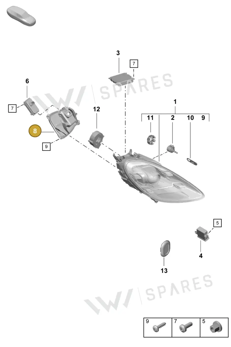 982941628 — Porsche Boxster Spyder (2019-) diagram p55905030, position 8