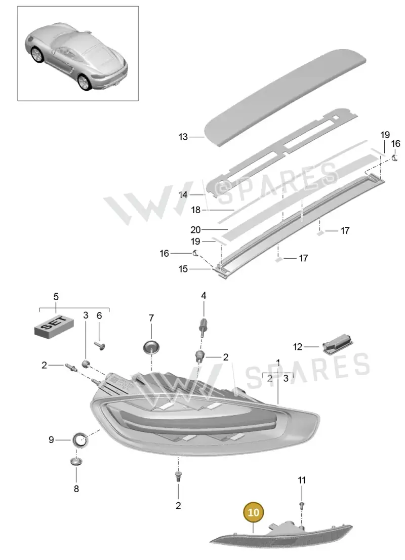 982945703N — Porsche Cayman (2016-) diagram p50905005, position 10