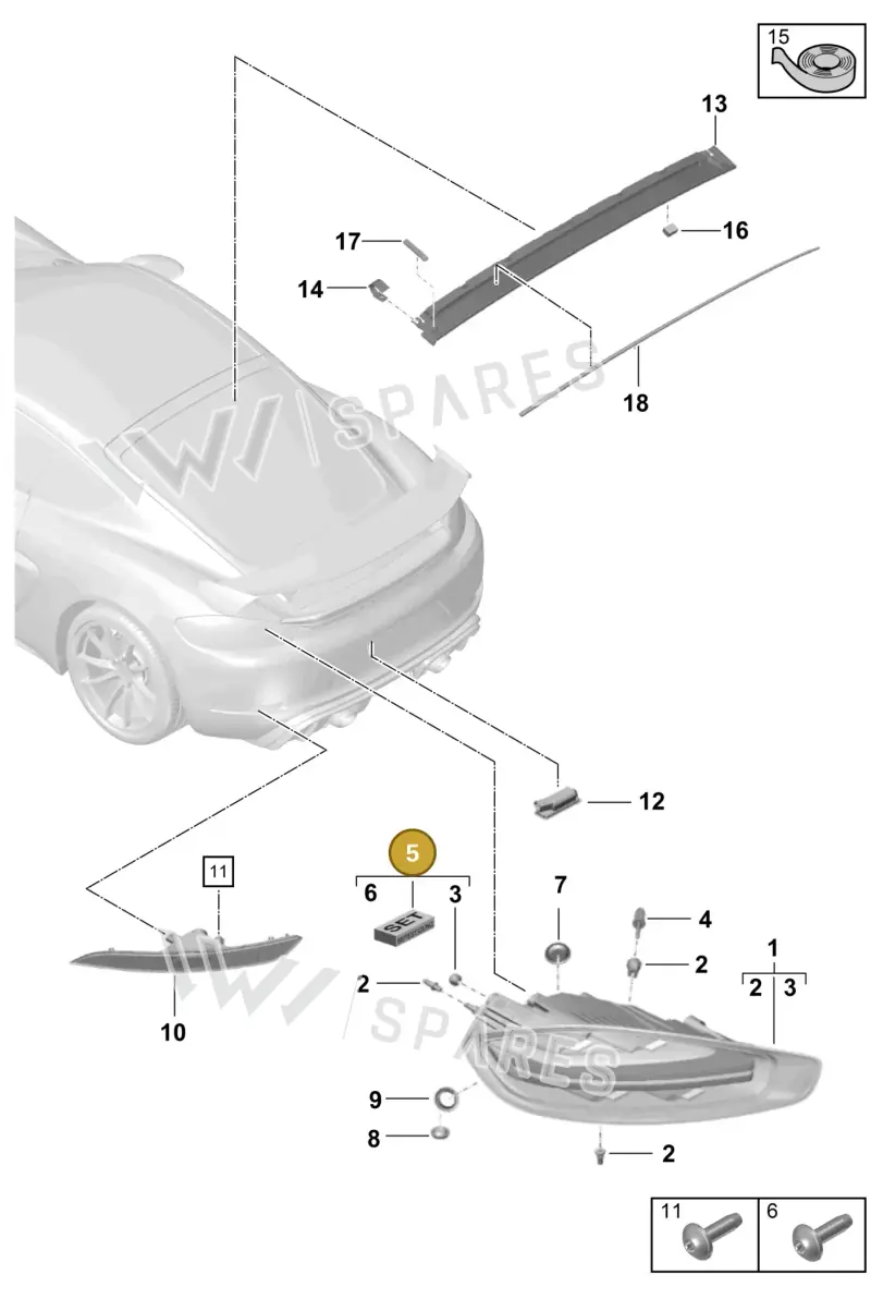 982998021 — Porsche Cayman (2019-2022) diagram p55905050, position 5