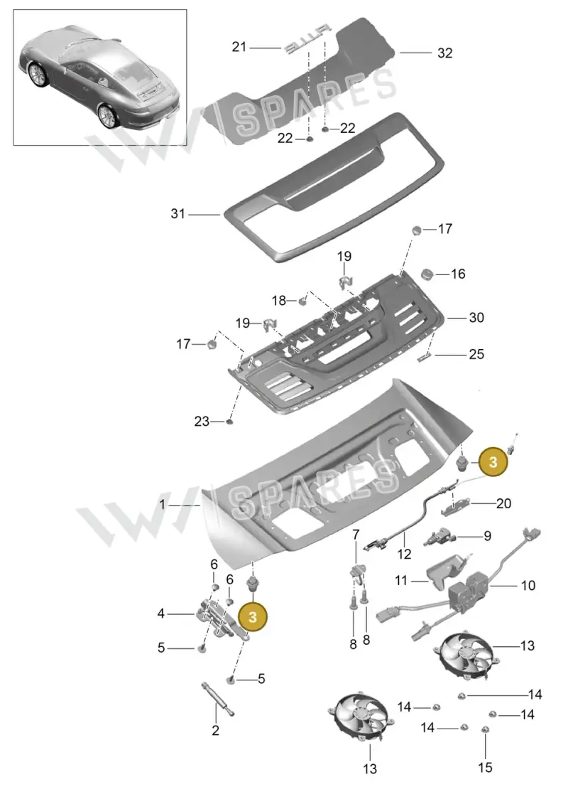 98751298700 — Porsche 991 R (2013-2020) diagram p41803015, position 3