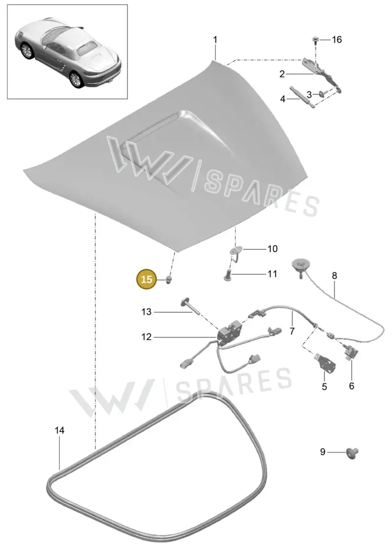 98751298700 — Porsche Boxster (2016-) diagram p48803005, position 15
