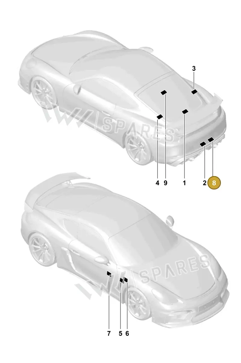 99100610800 — Porsche Cayman GT4 (2019-) diagram p55001050, position 8