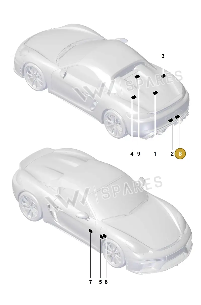 99100610800 — Porsche Boxster Spyder (2019-) diagram p54001050, position 8