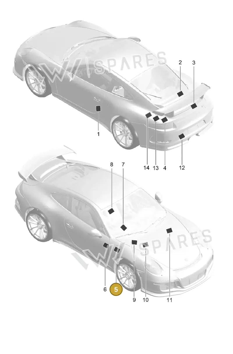 99100611700 — Porsche 991 R (2013-2020) diagram p41001005, position 5