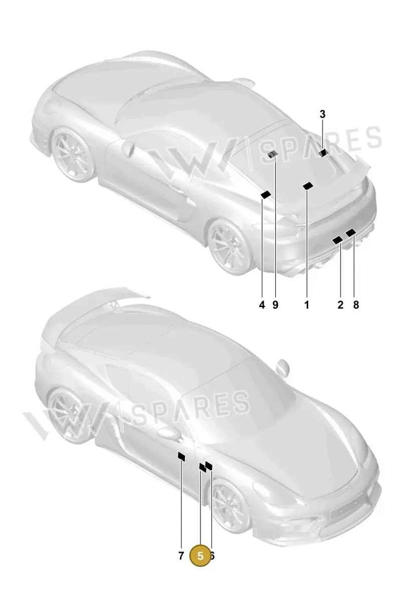 99100611700 — Porsche Cayman GT4 (2019-) diagram p55001050, position 5