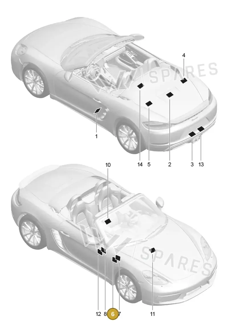 99100611702 — Porsche Boxster (2016-2019) diagram p48001005, position 6