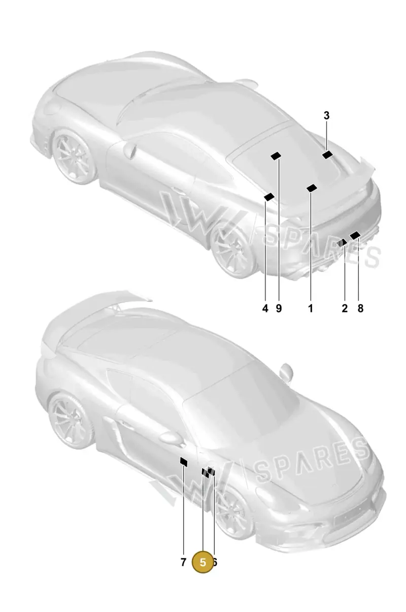 99100611702 — Porsche Cayman (2019-2022) diagram p55001050, position 5