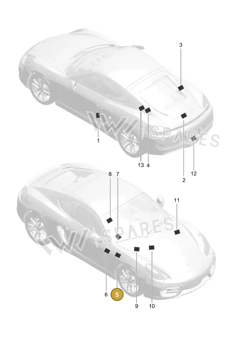 99100611704 — Porsche Cayman (2013-2016) diagram p40001005, position 5