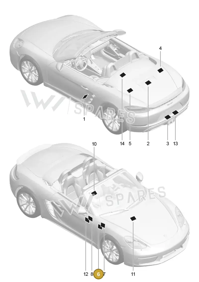 99100611704 — Porsche Boxster (2016-2019) diagram p48001005, position 6