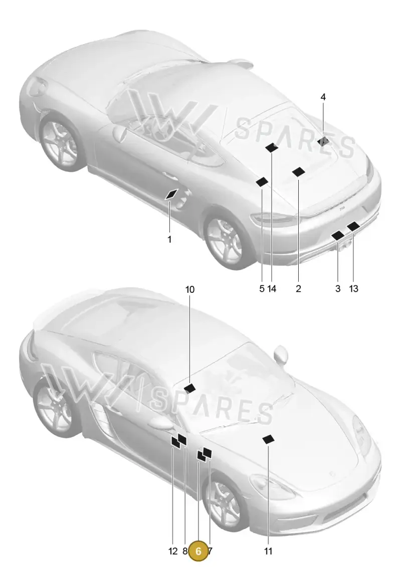 99100611704 — Porsche Cayman (2016-2019) diagram p50001005, position 6