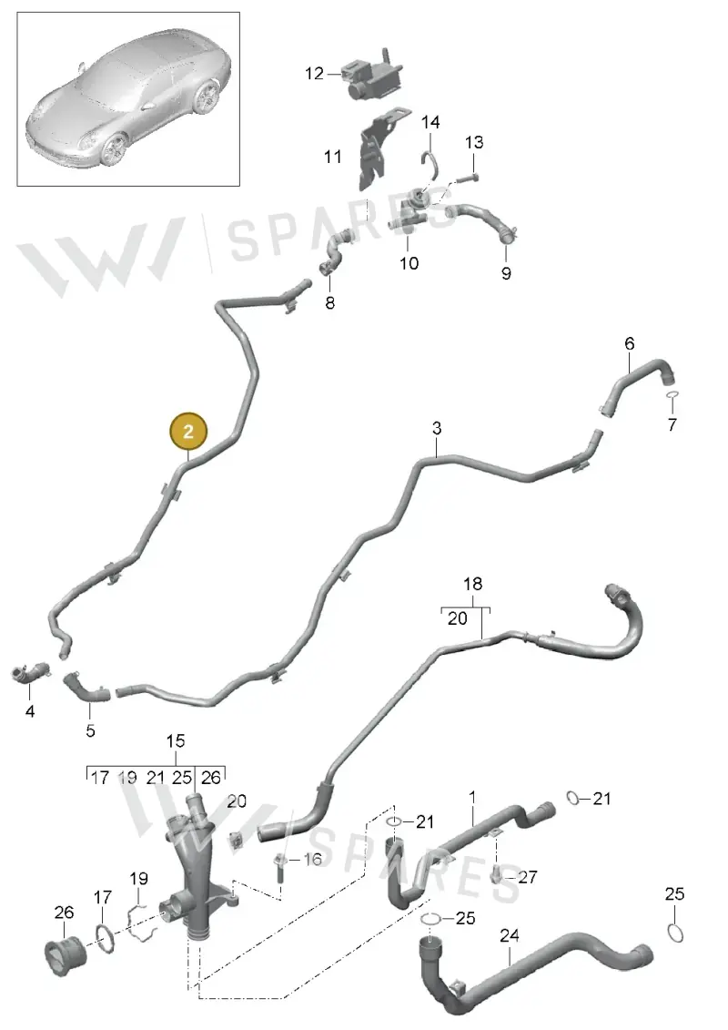 99110618103 — Porsche 991 Carrera 4 (2011-2016) diagram p38105005, position 2