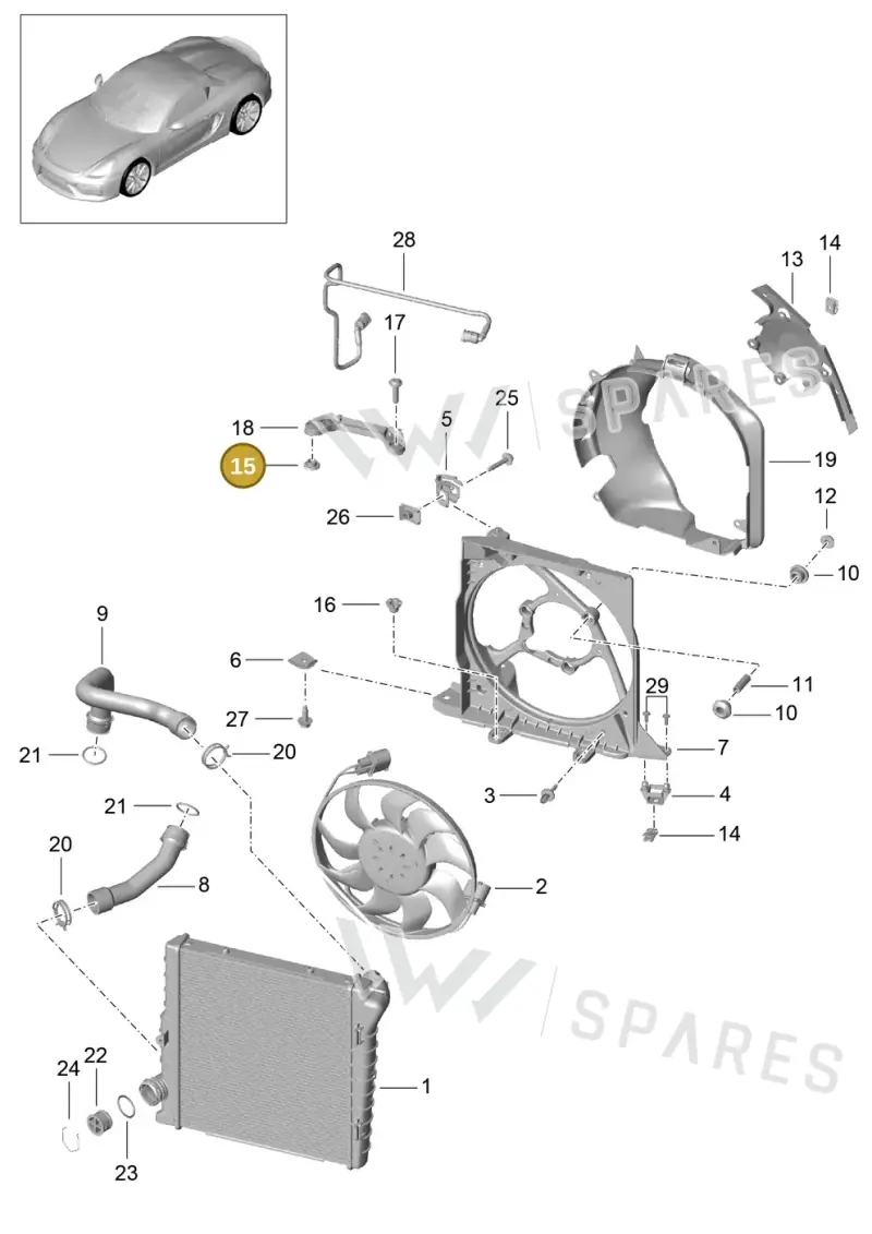 99110633101 — Porsche Boxster Spyder (2015-2016) diagram p46105015, position 15