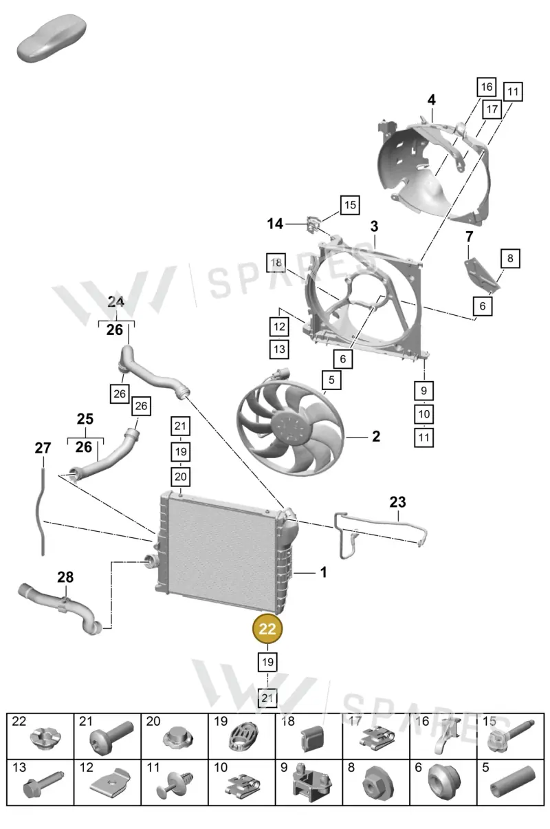 99110633200 — Porsche Boxster Spyder (2019-2020) diagram p55105200, position 22
