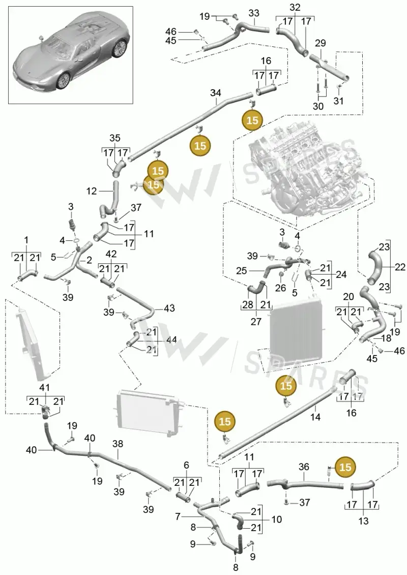99110641502 — Porsche 918 Spyder (2014-2015) diagram p43105010, position 15