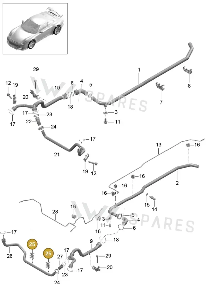 99110652702 — Porsche 911 (2013-2020) diagram p41105010, position 25