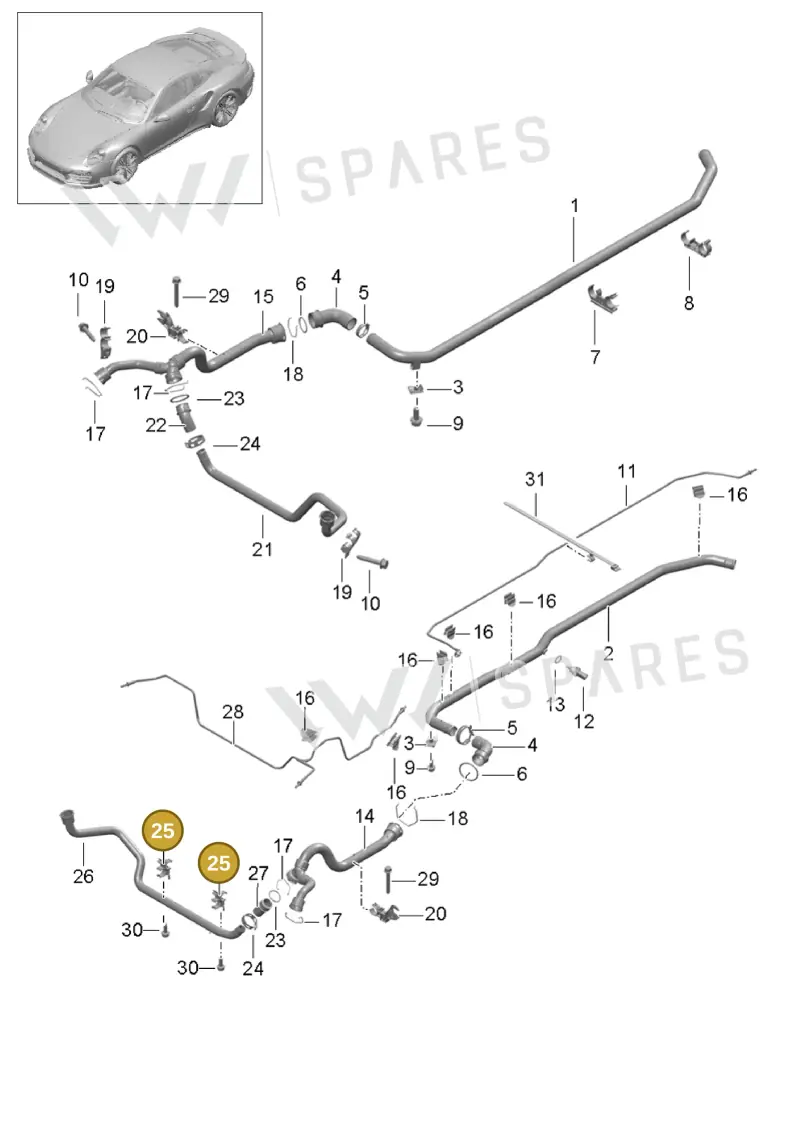 99110652702 — Porsche GT2 RS Clubsport (2013-2020) diagram p42105010, position 25