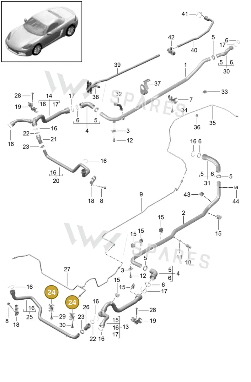 99110652702 — Porsche Boxster (2016-2019) diagram p48105010, position 24