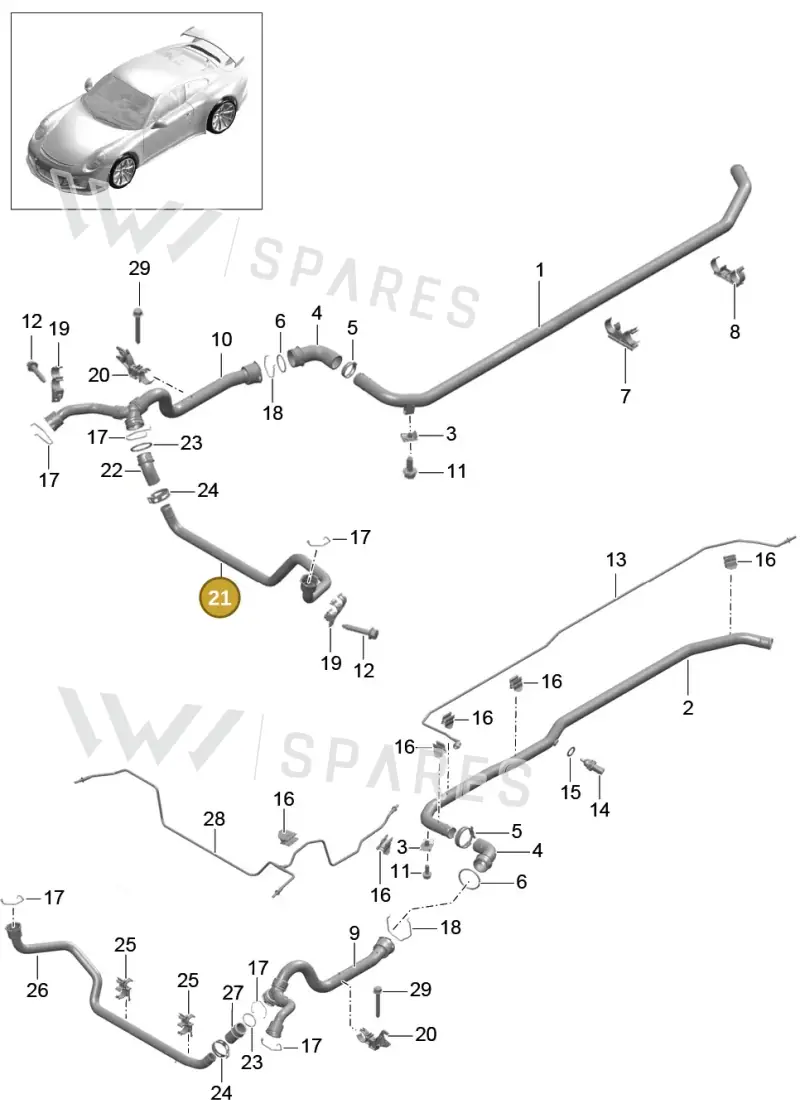 99110671102 — Porsche 911 (2013-2020) diagram p41105010, position 21