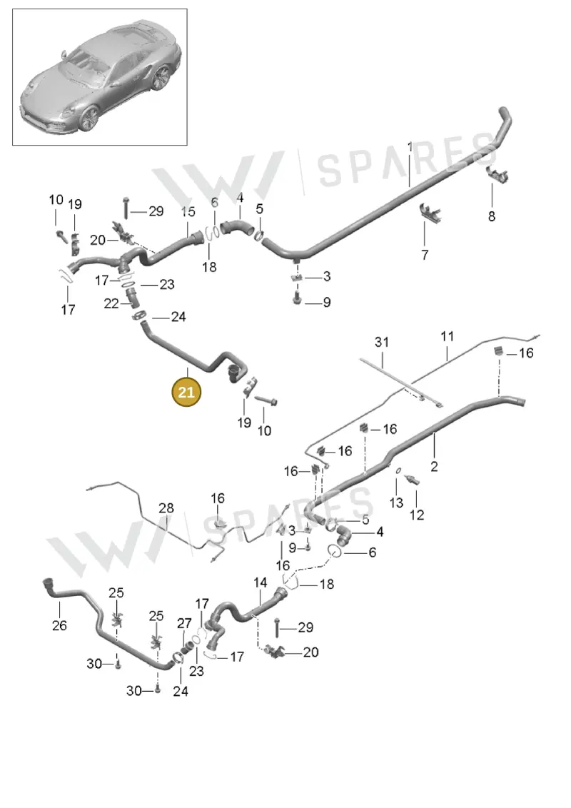 99110671102 — Porsche GT2 RS Clubsport (2013-2020) diagram p42105010, position 21