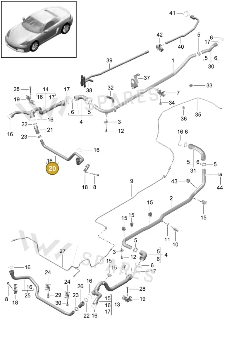 99110671102 — Porsche Boxster (2016-2019) diagram p48105010, position 20
