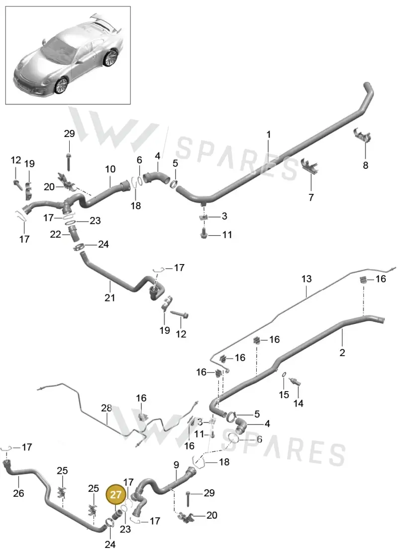 99110672300 — Porsche 991 R (2013-2020) diagram p41105010, position 27