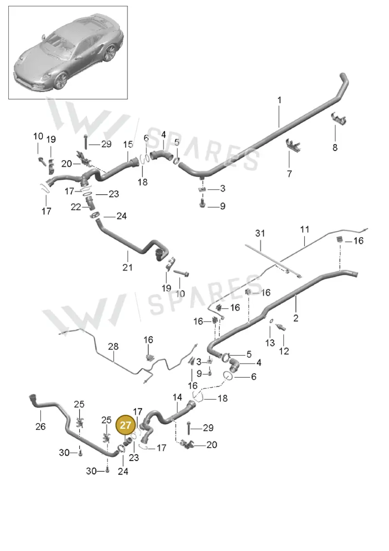 99110672300 — Porsche GT2 RS Clubsport (2013-2020) diagram p42105010, position 27