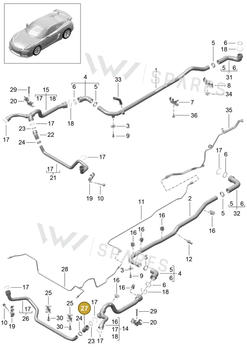 99110672300 — Porsche Cayman GT4 (2015-2016) diagram p45105010, position 27