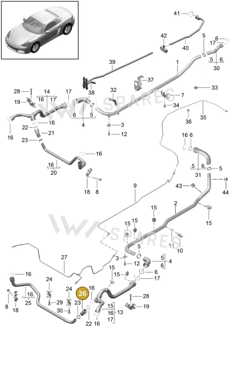 99110672300 — Porsche Boxster (2016-) diagram p48105010, position 26