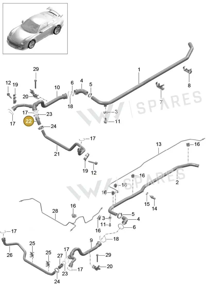 99110672400 — Porsche 991 R (2013-2020) diagram p41105010, position 22