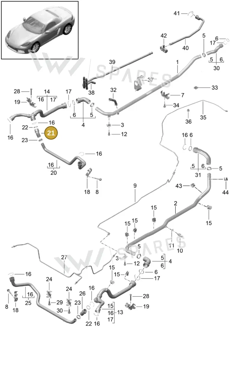 99110672400 — Porsche Boxster (2016-) diagram p48105010, position 21
