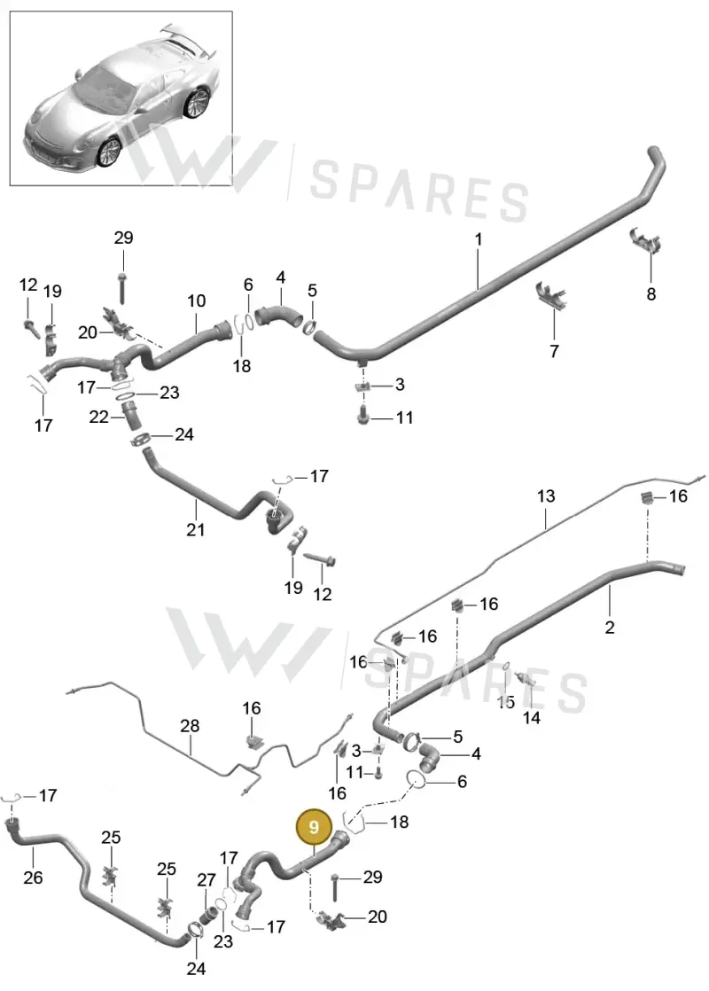 99110675103 — Porsche 911 (2013-2020) diagram p41105010, position 9