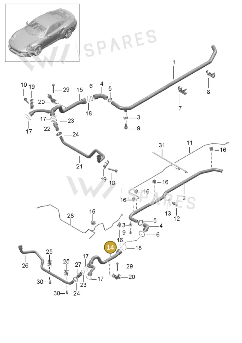 99110675103 — Porsche GT2 RS Clubsport (2013-2020) diagram p42105010, position 14