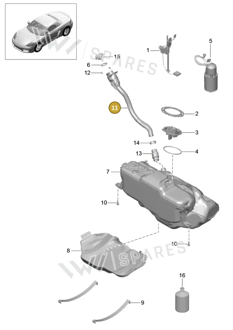 99120104407 — Porsche Boxster (2016-) diagram p48201000, position 11