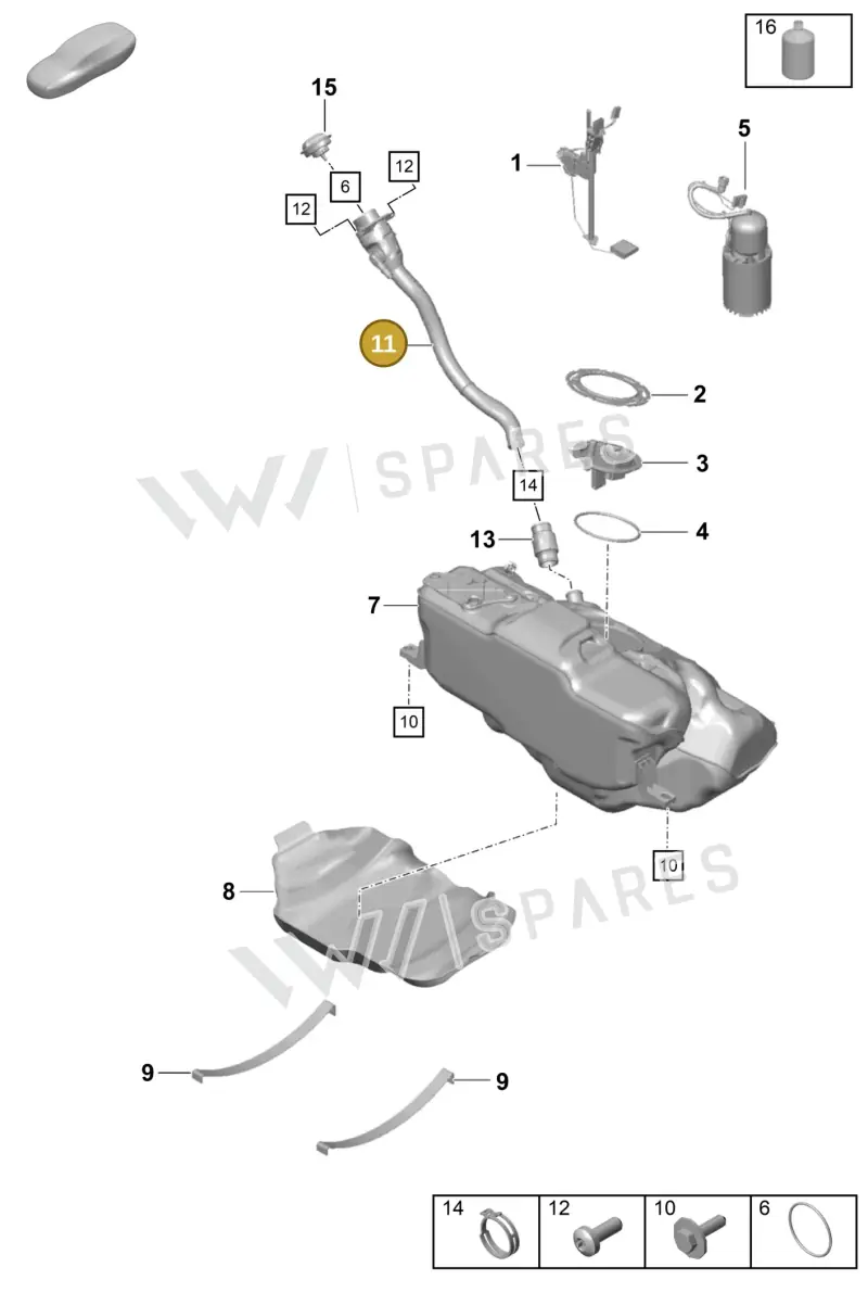 99120104416 — Porsche Boxster Spyder (2019-2020) diagram p55201000, position 11