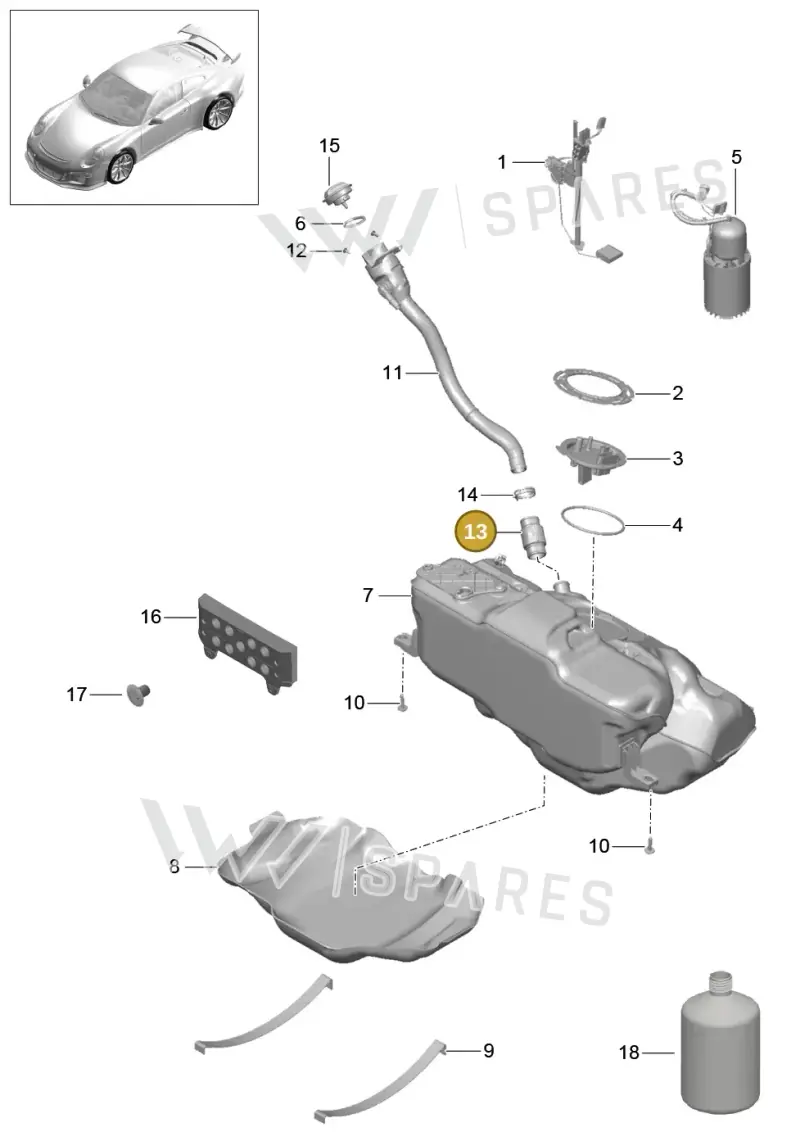 99120181200 — Porsche 991 R (2013-2020) diagram p41201000, position 13