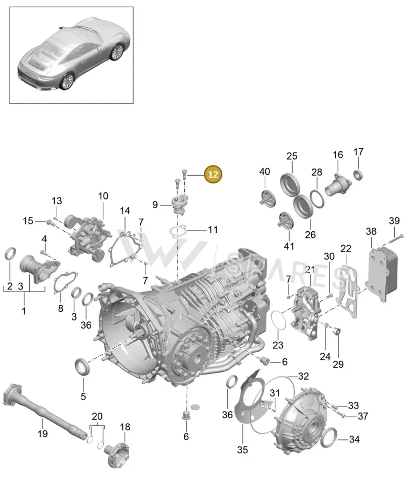 99130380400 — Porsche 911 (2016-2019) diagram p47302010, position 12