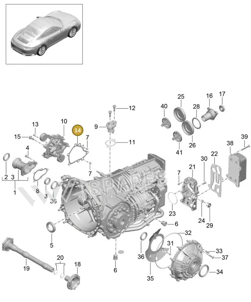 99130380700 — Porsche 911 (2016-2019) diagram p47302010, position 14