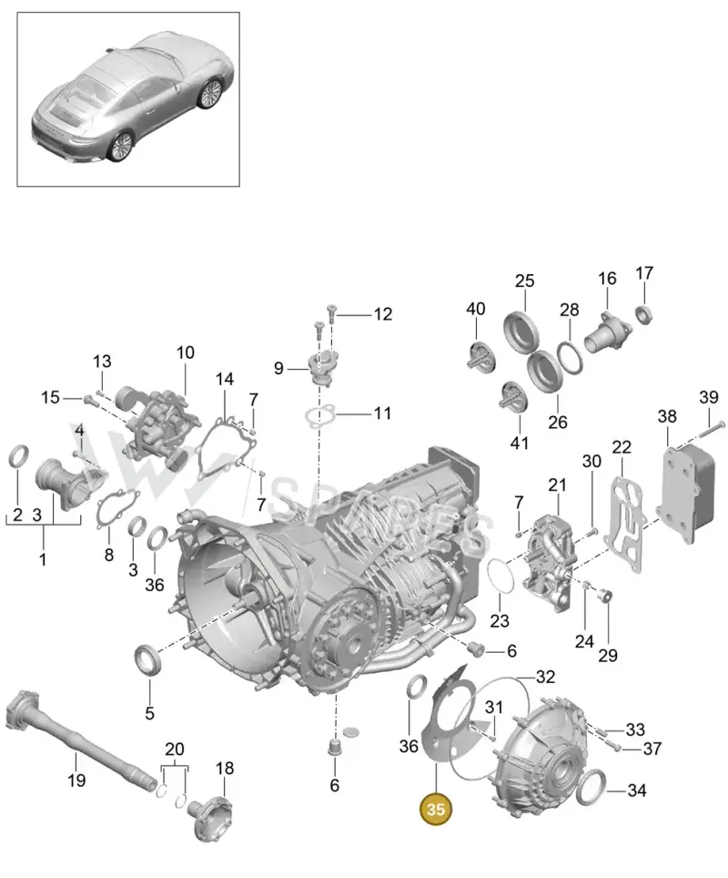 99130710401 — Porsche 911 (2016-2019) diagram p47302010, position 35