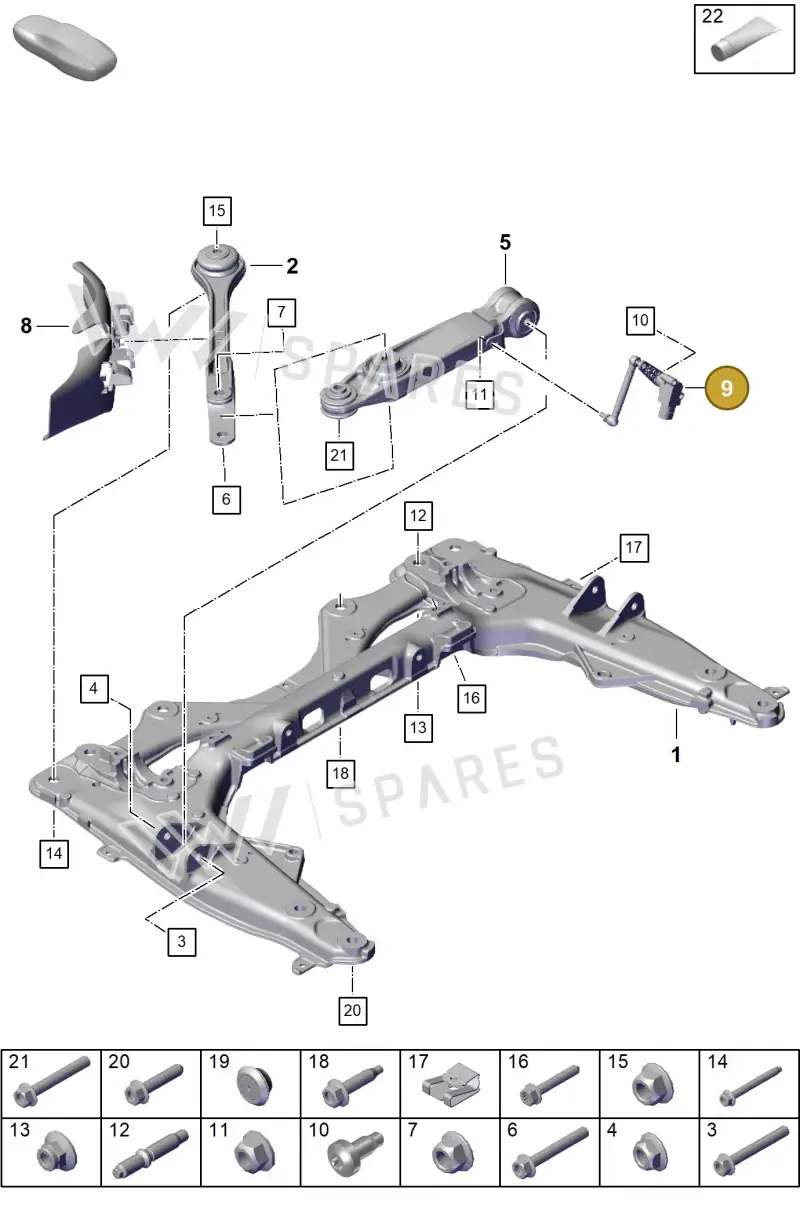 99134392180 — Porsche Boxster Spyder (2019-2020) diagram p55401000, position 9