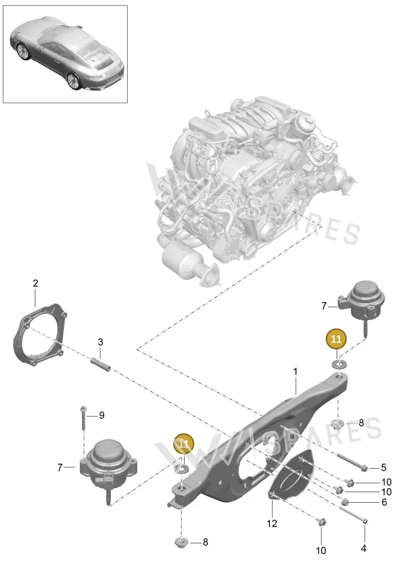 99137526100 — Porsche 911 (2016-2019) diagram p47109000, position 11