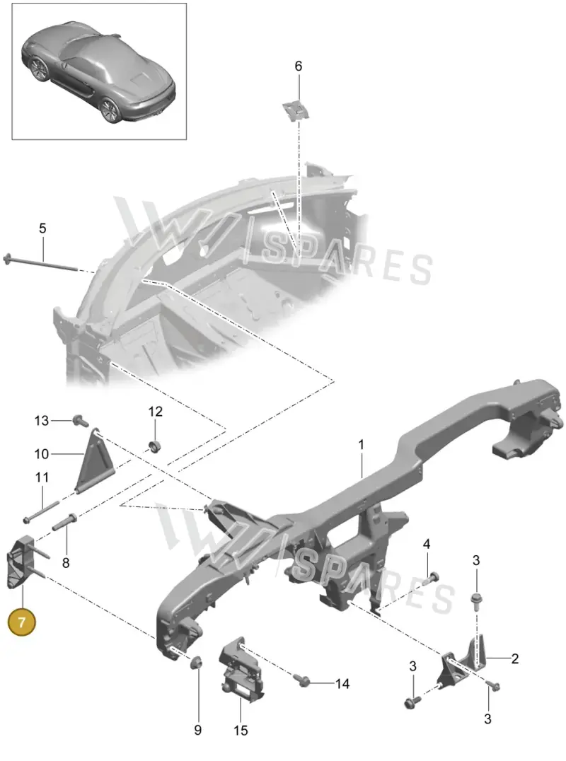 99150440702 — Porsche Boxster (2012-2016) diagram p39809015, position 7