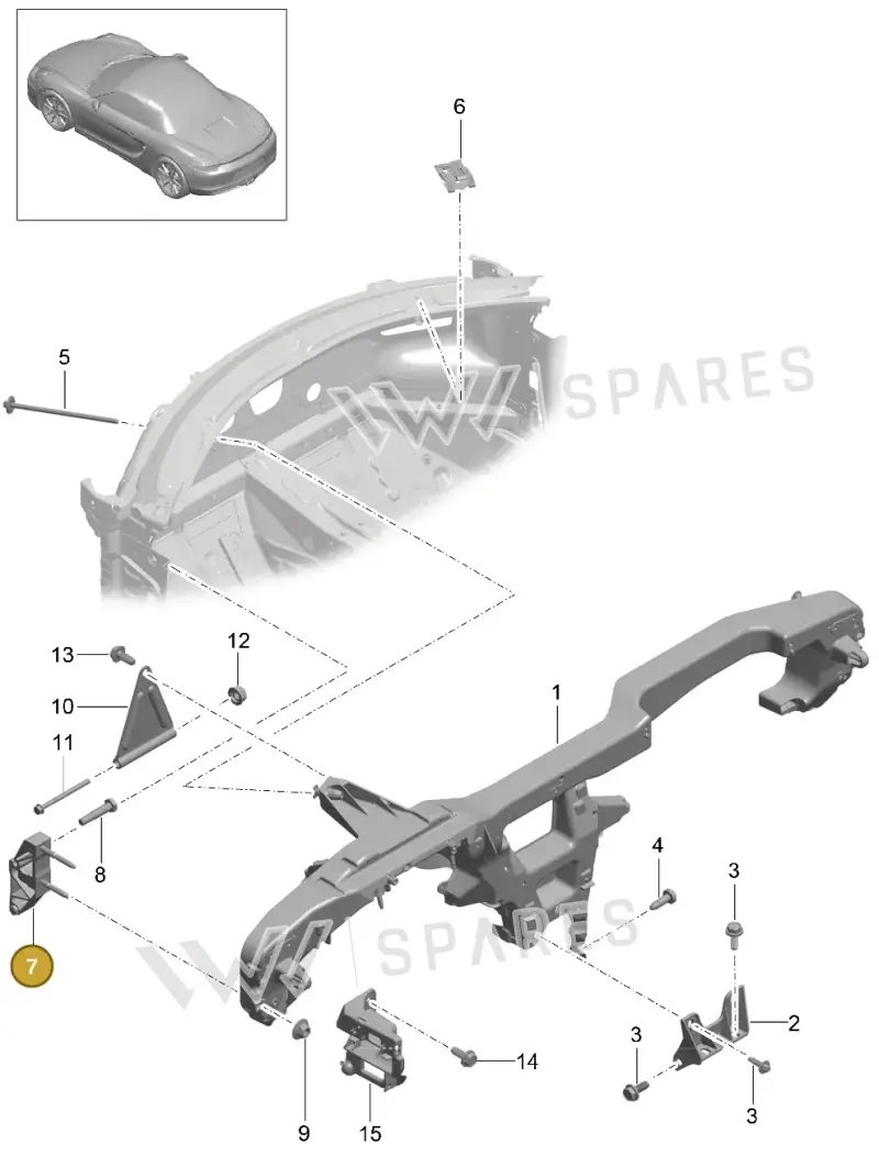 99150440702 — Porsche Boxster Spyder (2015-2016) diagram p46809015, position 7